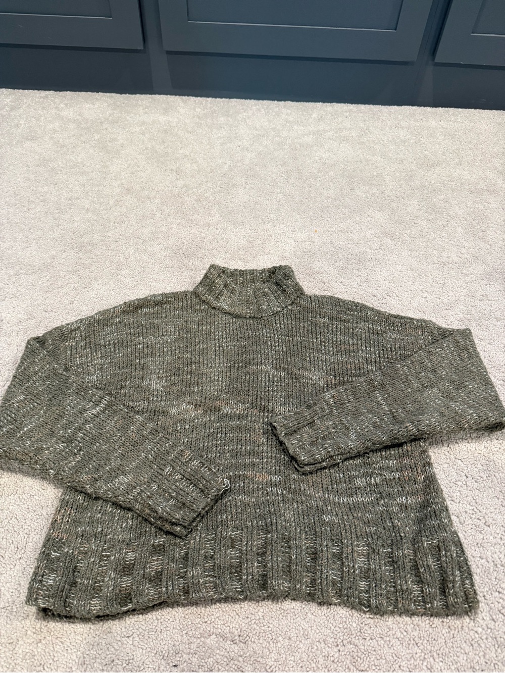 Pink Rose Women’s Olive Ribbed Turtleneck Sweater